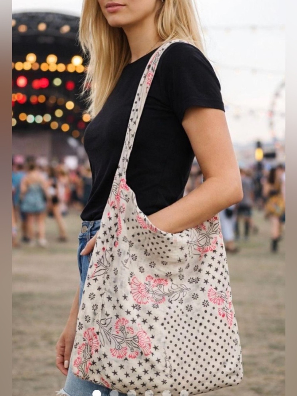 Free People Floral Star Gauze Tote